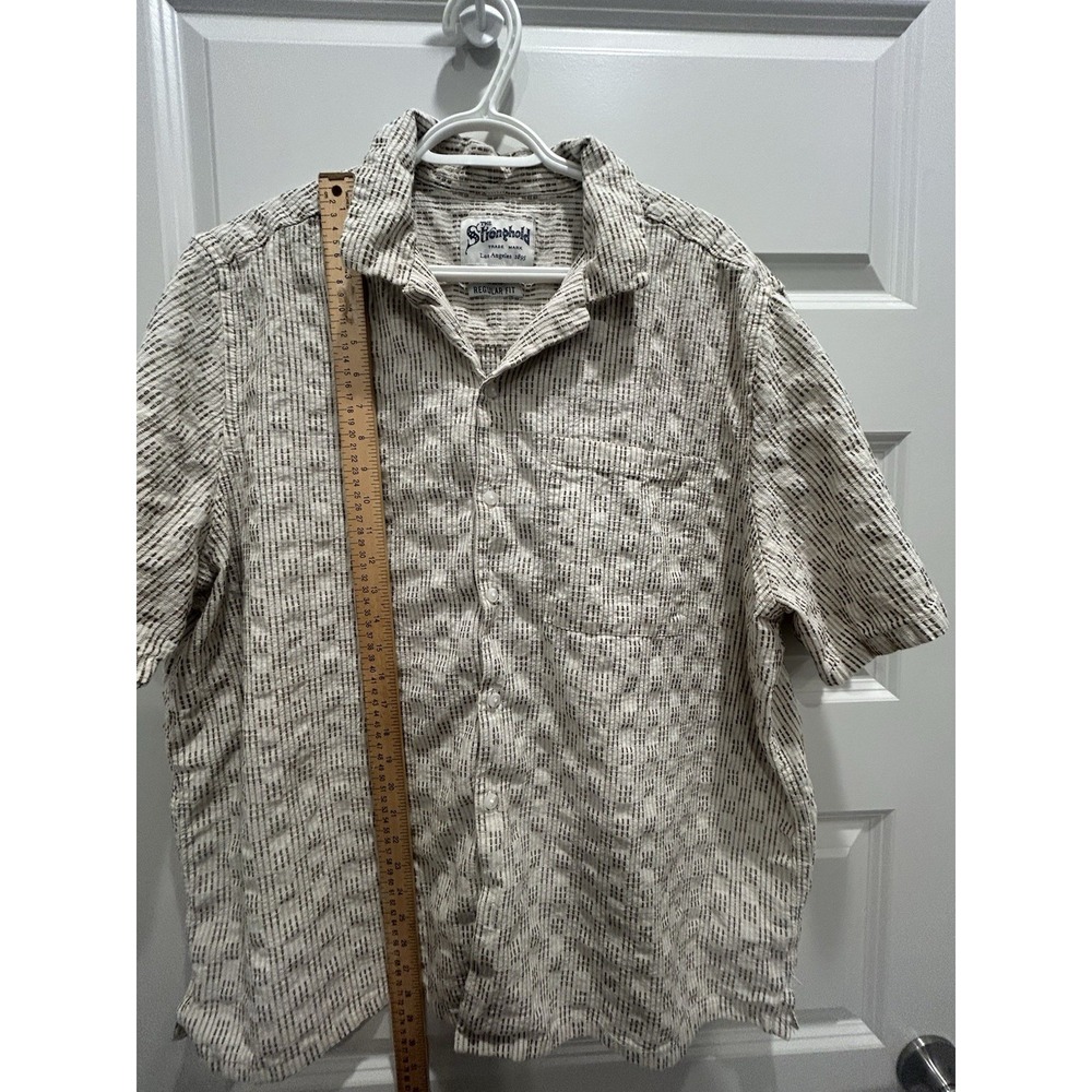 The Stronghold Shirt Mens 3XL Short Sleeve Button Up Regular Fit Cotton Linen - Picture 9 of 11